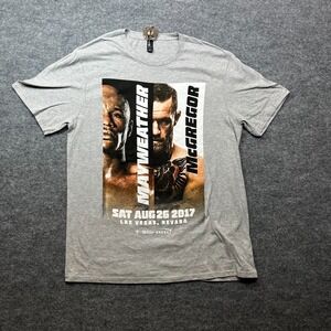 2017 Conor McGregor Vs Floyd Mayweather Boxing Las Vegas T-Shirt Men's Gray - XL